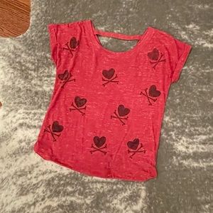 Hearts & Cross Bone Graphic Top